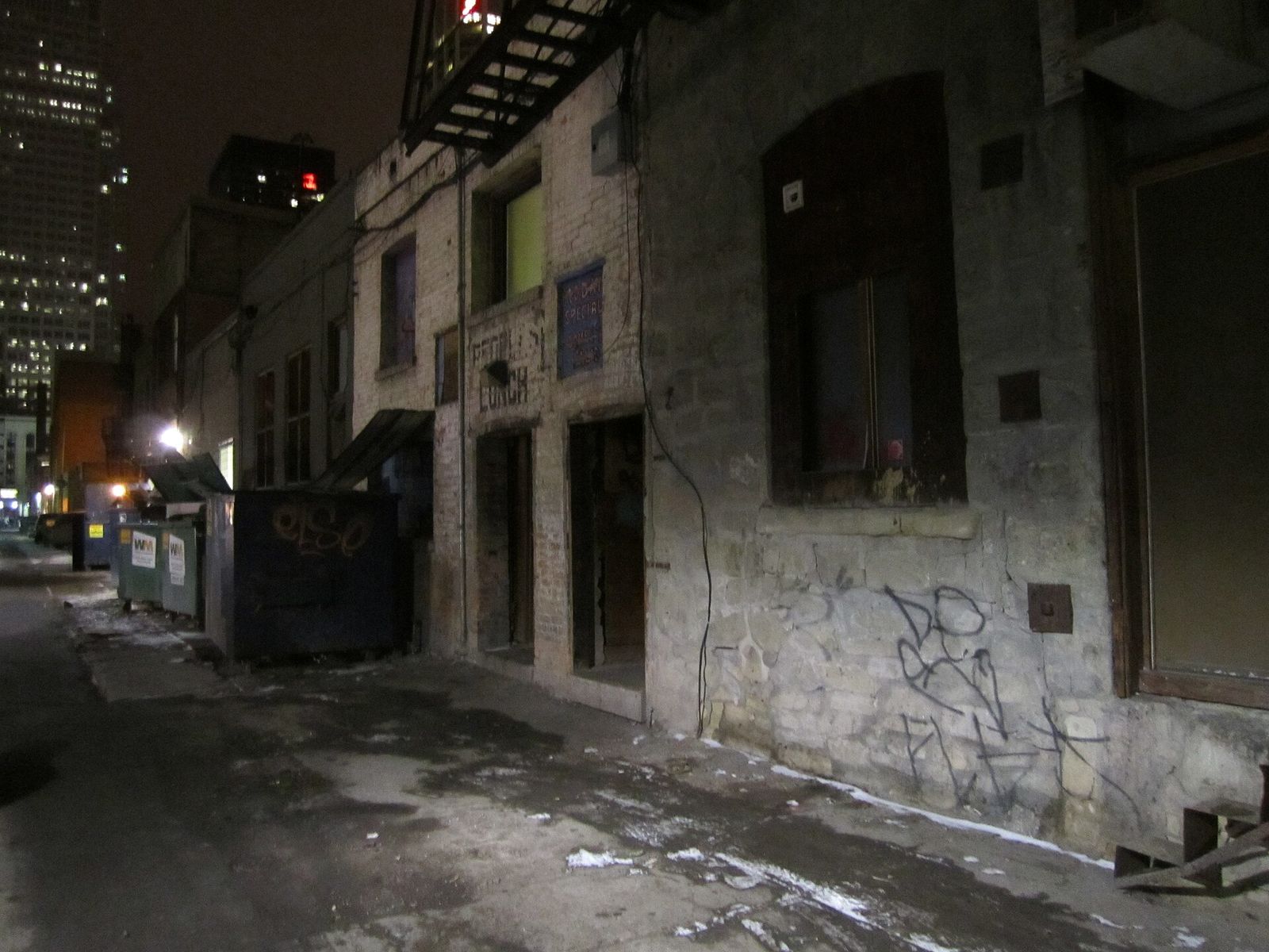 A dark alley at night