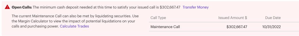 A margin call notice for $353,987.47
